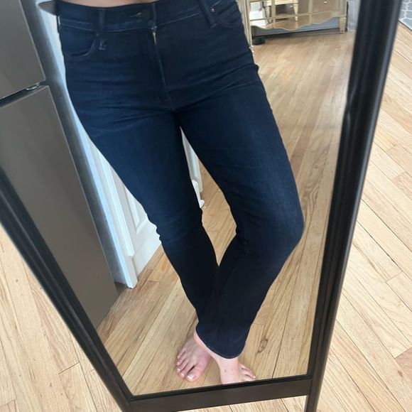 MOTHER Women's Straight Leg Jeans - Dark Blue - Picture 8 of 14